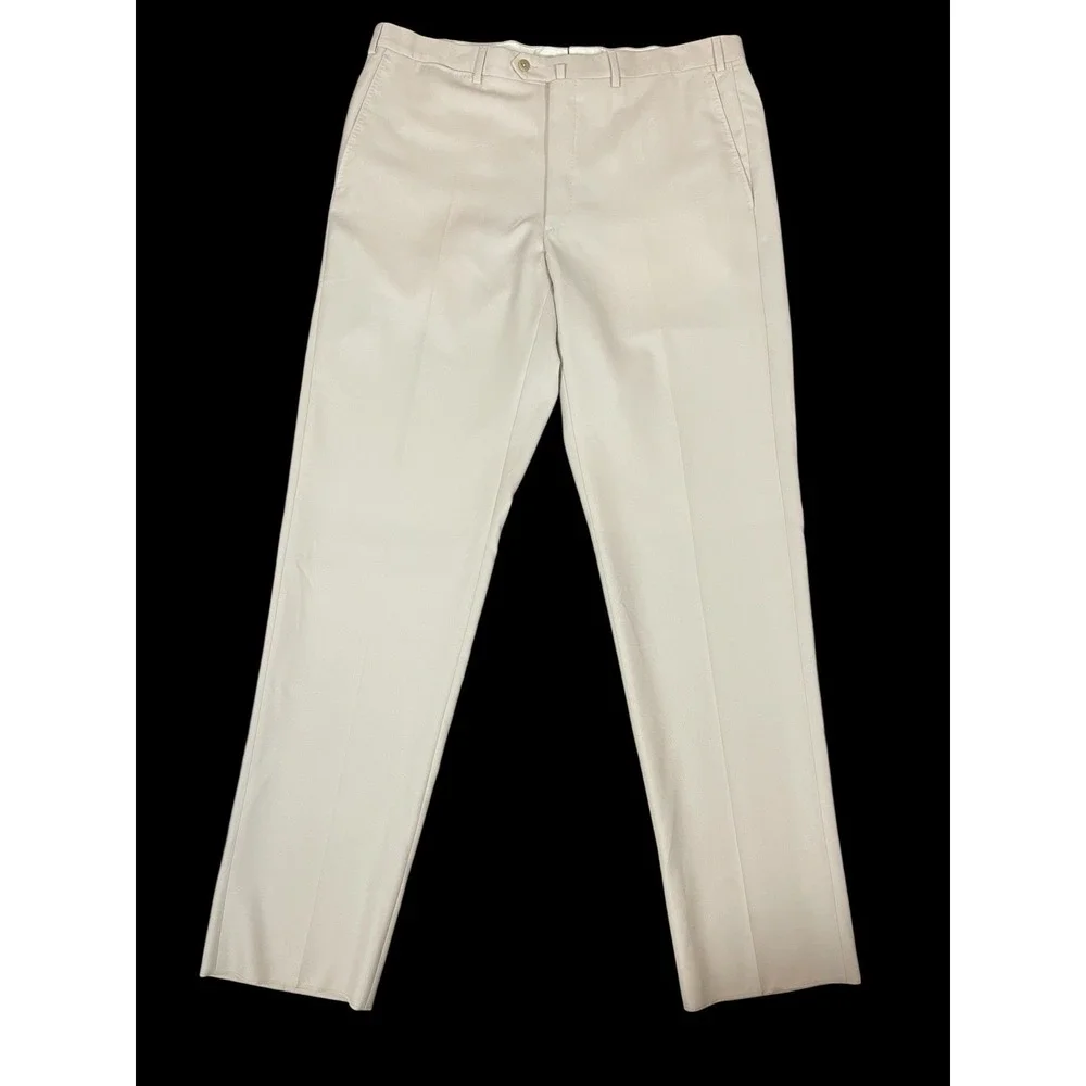 Ermenegildo Zegna Beige Wool Trousers Dress Pants Mens 40 Portugal Flat Front